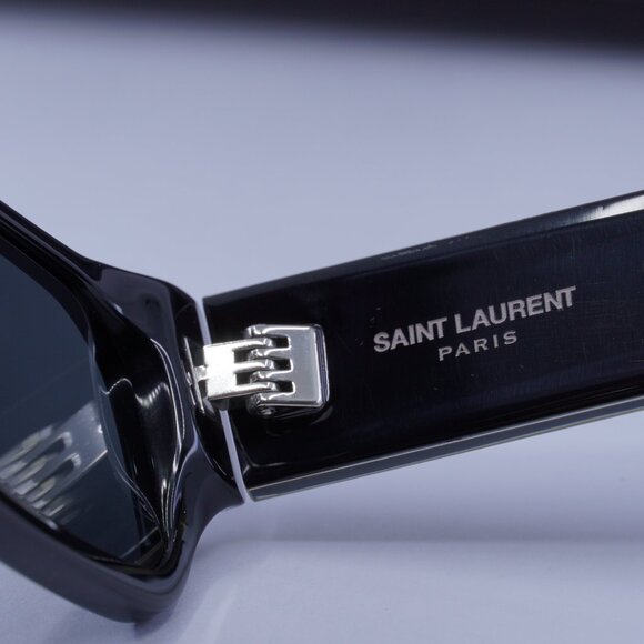 Saint Laurent SL660/F 001 Rectangle Sunglasses - Black - Picture 10 of 11